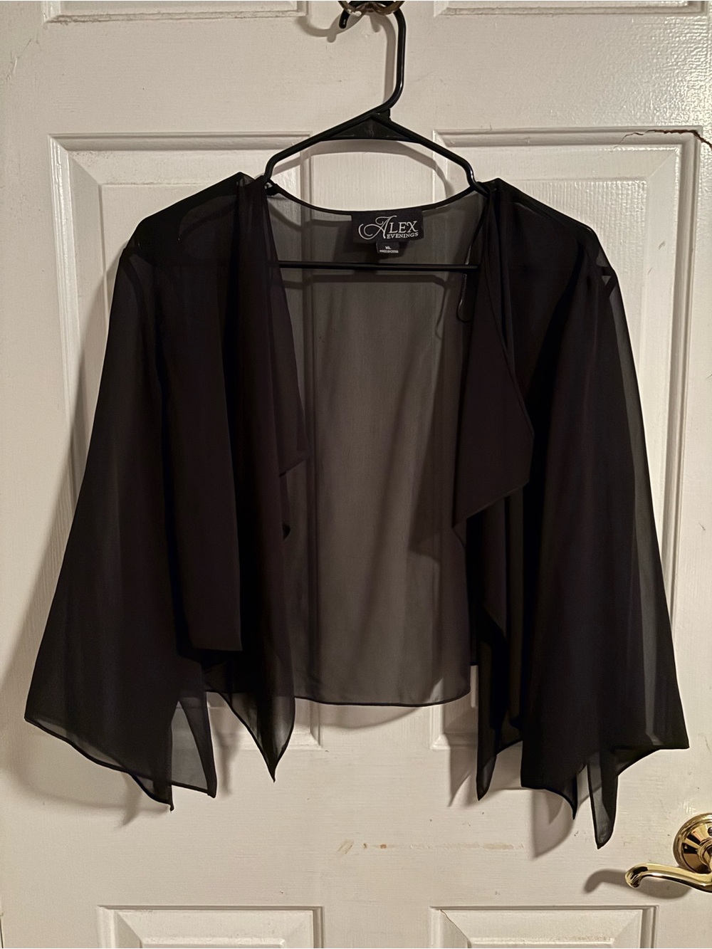 Alex Evenings Black Sheer Shrug